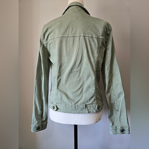 TOM TAILOR Soft Green Cotton Denim Jacket. Size Large - Picture 6 of 13